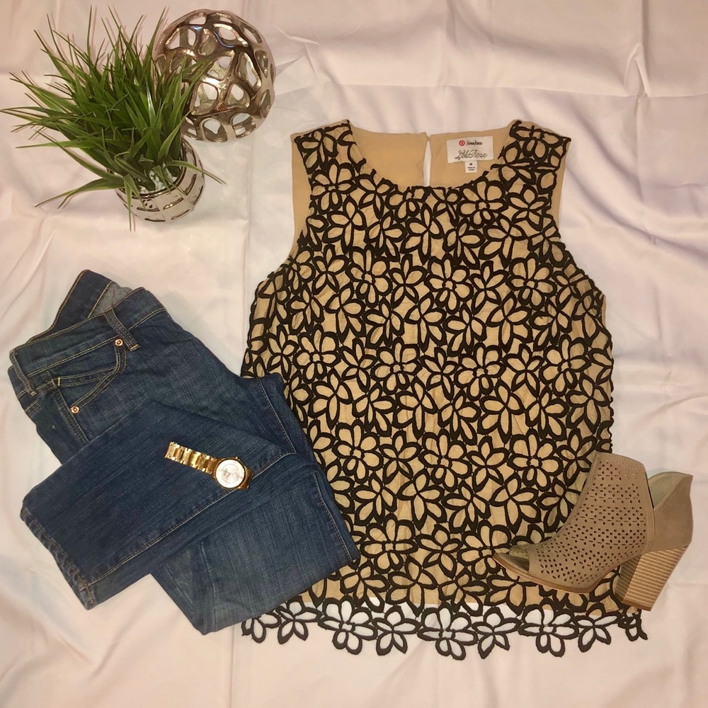 Lela Rose,Neiman Marcus,Target Black&Tan Lace Top